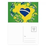 Cartão Postal Em Forma De Coração Para Mapas Do Brasil Cartão De Agradecimento