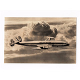 Cartao Postal Fotografico Aviao Constellation Lufthansa