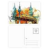 Cartão Postal Torre Trem Trilho Japão Tóquio Conjunto De Cartões Postais De Aniversário Para Enviar Cartões De Agradecimento