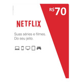 Cartão Pré pago Netflix R 70 Reais Assinatura Envio Rapido