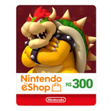 Cartão Pré pago Nintendo Switch Eshop Brasil R 300 Reais