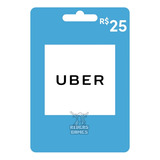 Cartão Pré pago Presente Uber R 25 Digital