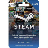 Cartão Presente Steam Gift Card 20 Reais Imediato