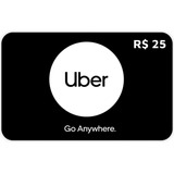 Cartão Presente Uber R 25 Reais Pré Pago Gift Card Digital