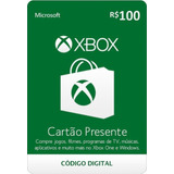Cartão Presente Xbox R 100
