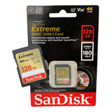 Cartão Sandisk Extreme 128gb Sdxc 180 Mb s Original Lacrado