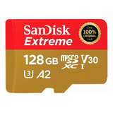 Cartão Sandisk Extreme 4k 128gb 190mb s V30 Uhd Original Nf