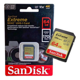 Cartão Sandisk Extreme Sdxc 64gb 170mb s 4k Câmera Original