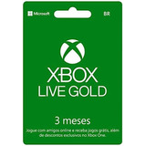Cartão Xbox Live Gold 3 Meses Brasil Br