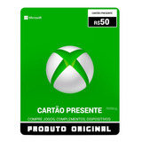 Cartão Xbox R 50 Reais Live Microsoft One 360 Windows Br