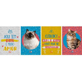Cartaz Decorativo Cat gato 4 Unidades Regina Festas Inspire