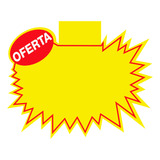 Cartaz Splash Oferta Amarelo Pequeno Placa 15x12 100 Un