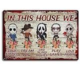 Cartazes De Filmes De Terror Pôster De Filme De Halloween Placa De Metal Vintage 20 X 30 Cm Pôster De Sexta Feira Pôster De Grito Mercadoria De Filmes De Terror Decoração De Terror Para