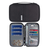 Carteira Case Porta Passaporte Bolsa Cartão Id Viajem Cor Preto