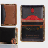 Carteira De Couro Legítimo Mini Porta Cartão Rustic De Luxo