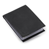 Carteira Luxo Couro Legítimo Rg cnh cédulas cartões moedas Cor Preto