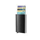 Carteira Masculina Com Clipe Para Dinheiro E Fibra RFID E Compartimento Para Dinheiro A Carbon Leather S