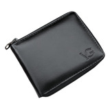 Carteira Masculina Couro Legitimo De Ziper Ótimo Presente Cor Preto