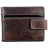 Carteira Masculina De Couro Legítimo Antifurto Bloqueio Rfid -Marrom Café - Couro CBFT-