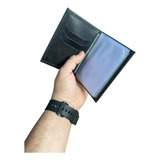 Carteira Masculina Em Couro Legitimo Porta Cartoes Rg Crlv