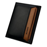 Carteira Masculina Porta Cartão Grande Em Couro Preto 12cm Cor Vertical Preta