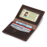 Carteira Masculina Porta Cartão Slim Couro Bovino Cor Marrom escuro