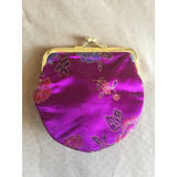 Carteira Moedas Moedeira Japonesa Tecido Fúcsia Nova