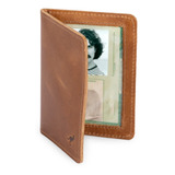 Carteira Porta Documento Slim Couro Legítimo C visor Para Rg Cor Marrom claro