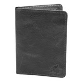 Carteira Porta Documento Slim Couro Legítimo C visor Para Rg Cor Preto