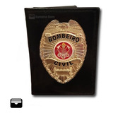 Carteira Porta Funcional Bombeiro Civil plus preta 