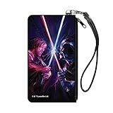 Carteira Star Wars Zip Clutch Darth Vader Brush Stroke Pose Preta Lona Preto 6 5 X 3 5 Casual