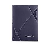Carteira William Polo Masculina Original Em Couro Legítimo Modelo Premium Leather   Azul