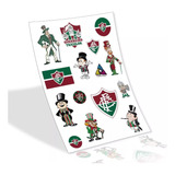 Cartela 14 Adesivos Fluminense Guerreiro Tricolor Rj Futebol