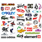 Cartela 40 Adesivos Marcas Skate Surf Oakley Vans Lacoste