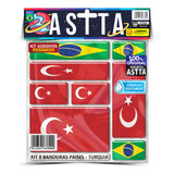 Cartela Adesivos Resinado Turquia Bandeiras