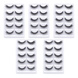 Cartela De Cilios Postiços 5 Caixas 25 Pares Modelo X08