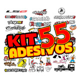 Cartela Kit 55 Adesivos Stickers Figurinhas Carro Moto V3
