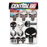 Cartela Resi Adesivo Punisher Preto Logo Logotipo Samsung