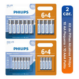 Cartelão De Pilhas 10 Aa 10 Aaa Kit 2a Pequna E 3a Palito