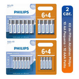 Cartelão De Pilhas 10 Aa 10 Aaa Kit 2a Pequna E 3a Palito