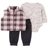 Carter S Conjunto De Colete Para Bebês Meninos 121g868 Xadrez Sherpa Newborn