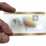 Cartões Visita Pvc 50un Transparente Impressão Colorida
