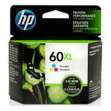 Cartucho De Tinta Hp 60 Xl Colorido cc644wb Novo F2420