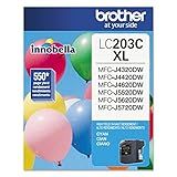 Cartucho De Tinta Preta Brother Genuíno De Alto Rendimento- LC203BK- Tinta Preta De Substituição- Rendimento De Página De Até 550 Páginas- Cartucho De Reposição De Painel Da Amazon-