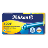 Cartucho Para Caneta Tinteiro Pelikan Gtp5 4001 Azul Turques