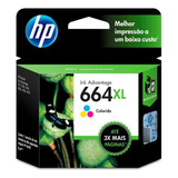 Cartucho Para Impressora Hp Ink Advantage 664xl Alto Rendimento F6v30ab Colorido