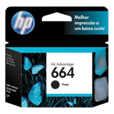 Cartucho Tinta Original Hp 664 Preto F6v29ab 2136 2676 3776