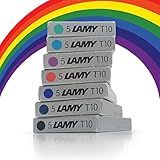 Cartuchos De Tinta Para Caneta Tinteiro Lamy T10 Sortidos Refil De Reposição De Reposição Para Todas As Canetas Tinteiro Lamy 1 Pacote De Cada Cor 7 Pacotes 35 Cartuchos Preto Vermelho Azul Lavável Verde Purp