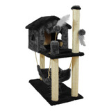 Casa Arranhador Gatos Rede Poste Sisal Brinquedo Interativo