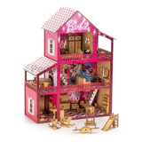 Casa Casinha Barbie Boneca Completa Mdf Miniatura Antiga